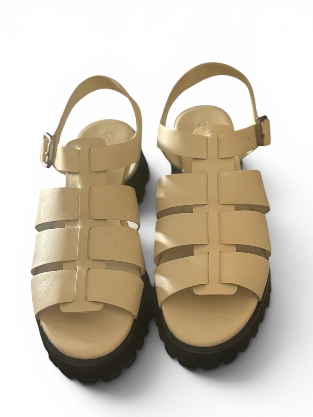 QUINCE leather lug sole fisherman’s sandal NWOB Bone size 9 - Picture 7 of 8